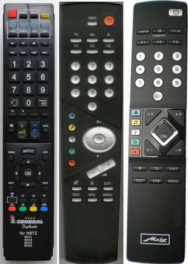 METZ RM11, RM14, RM15, RM16, RH51, 605RM1162A1, 605RM1595, 606RM1443 - távirányító duplikátum