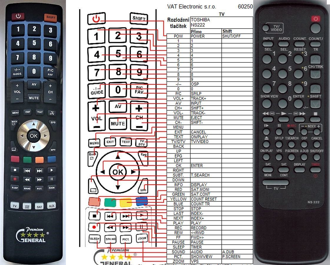 TOSHIBA NS222 -   


kompatibilis General márkájú távirányító