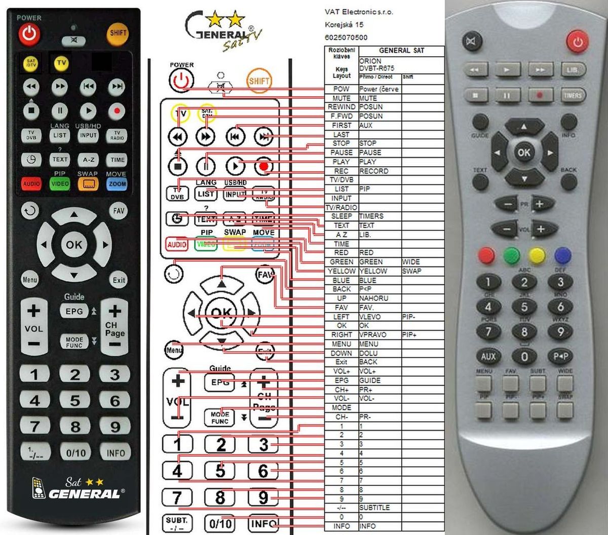 ORION DVBT-R675 -   


kompatibilis General márkájú távirányító