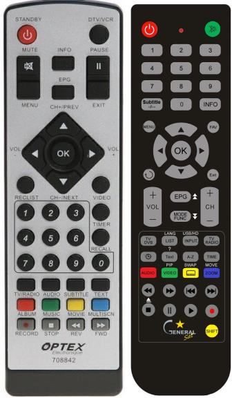 OPTEX ORT-8842 -   


kompatibilis General márkájú távirányító