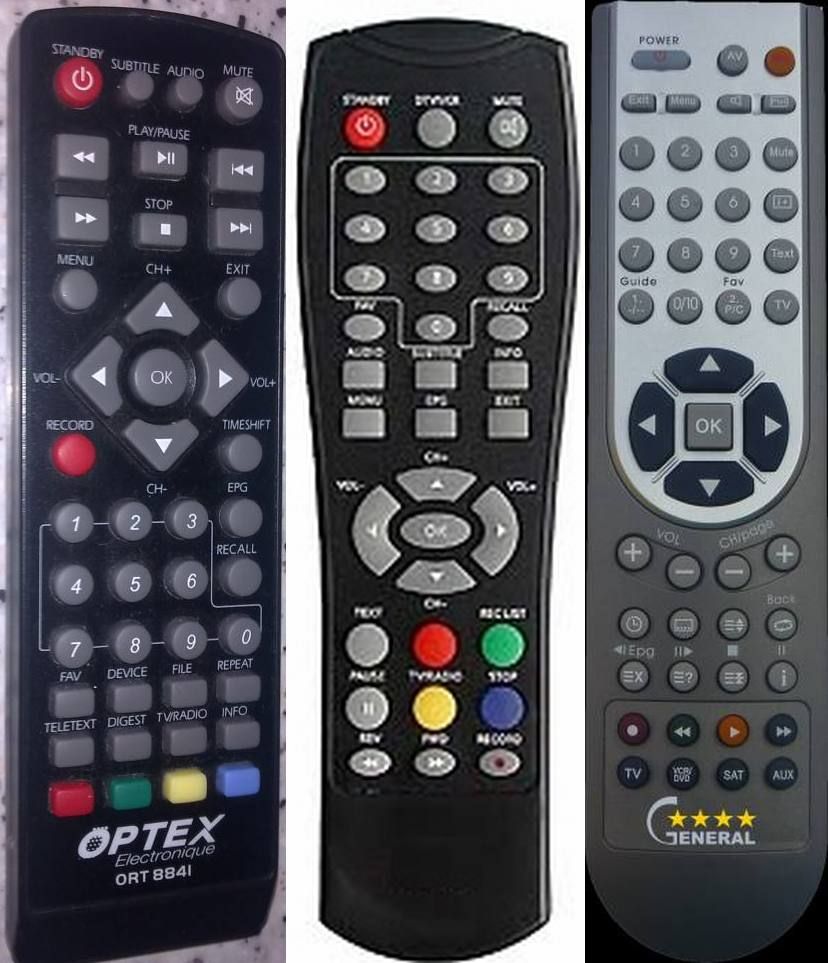 OPTEX ORT-8841 V1, ORT-8841 V2 -   


kompatibilis General márkájú távirányító