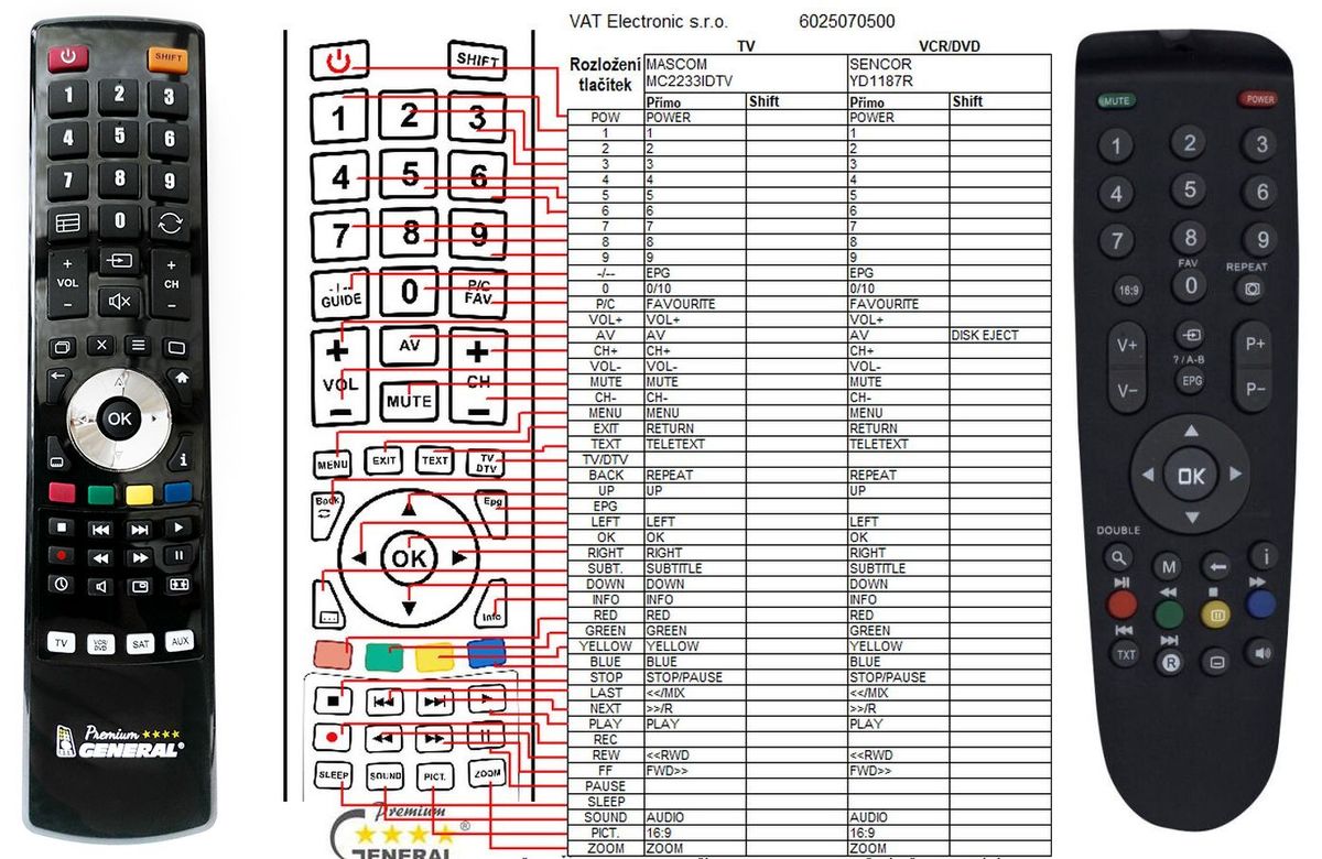 MASCOM MC2233 IDTV, MC32W35 IDTV T8 -   


kompatibilis General márkájú távirányító