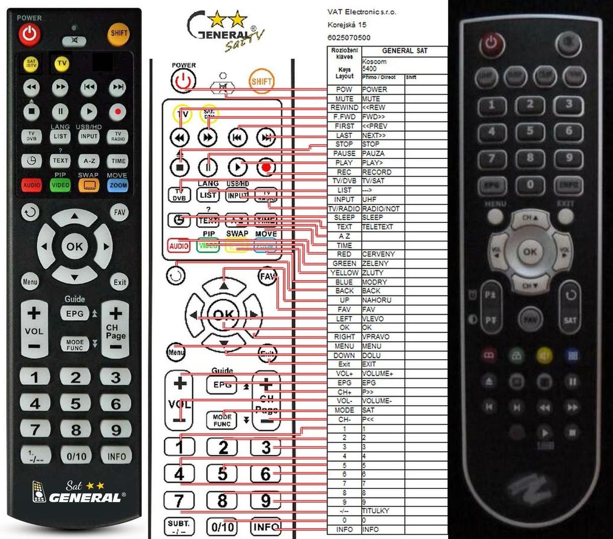 KOSCOM SPVR5400, CPVR5400, TSPVR54 -   


kompatibilis General márkájú távirányító