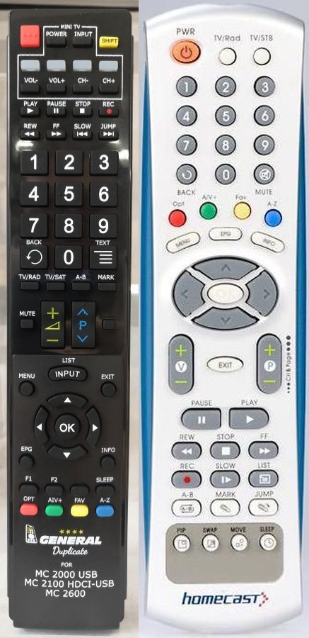 HOMECAST S8000, T8000 - távirányító duplikátum