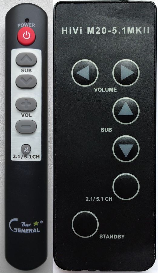 HIVI M20-5.1 MKII -   


kompatibilis General márkájú távirányító