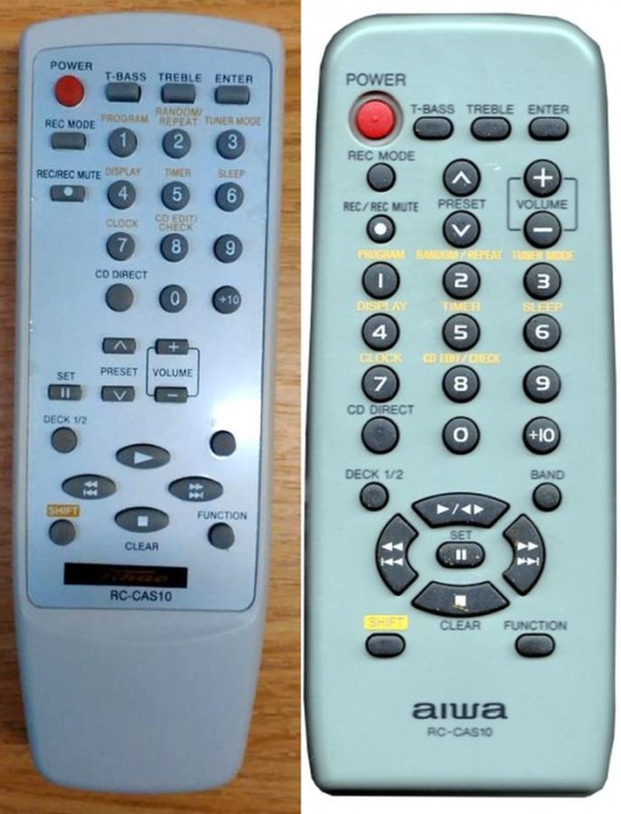 AIWA RC-CAS01, RC-CAS03, RC-CAS07, RC-CAS10 - helyettesítő távirányító