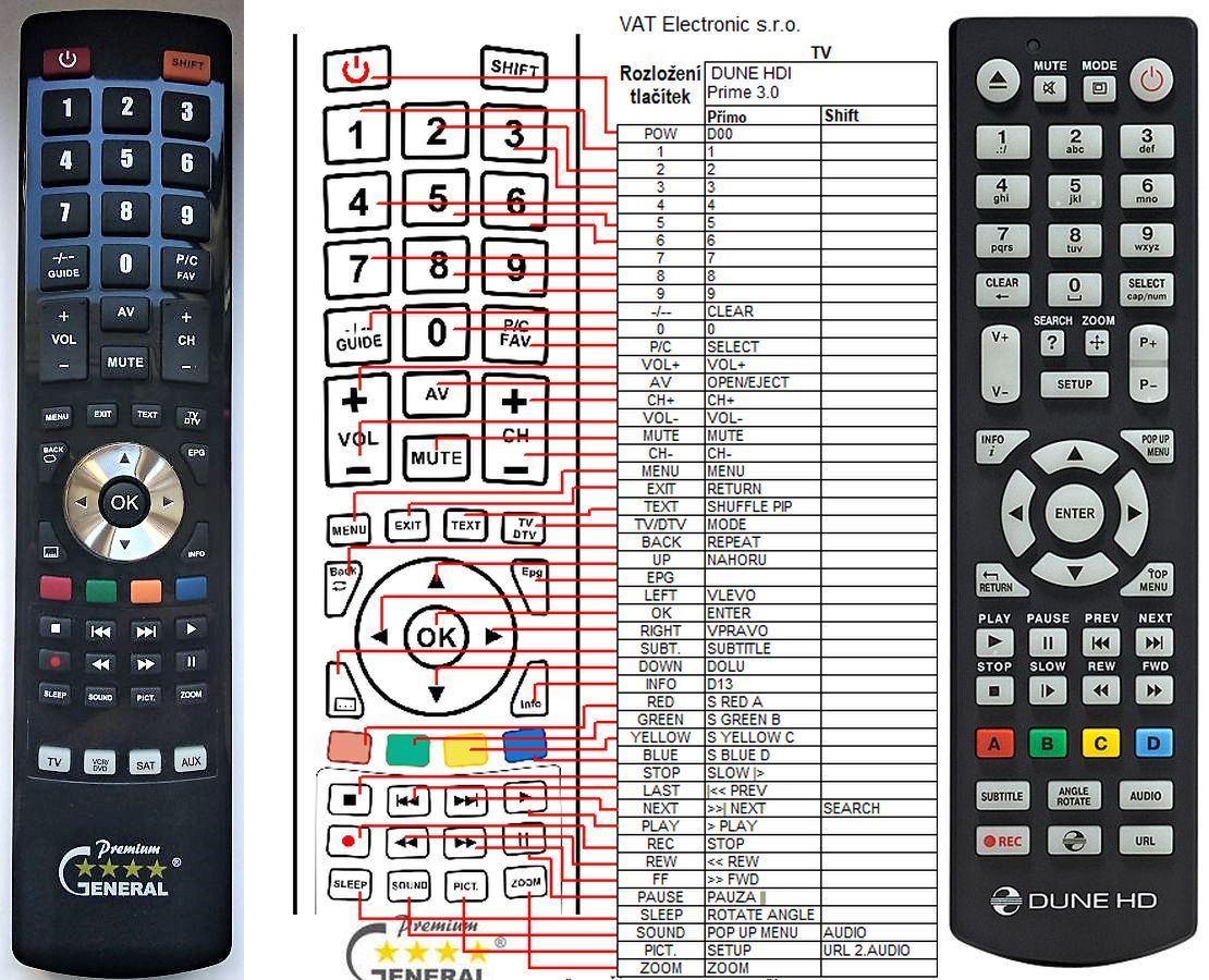 DUNE HD LITE 52D -   


kompatibilis General márkájú távirányító