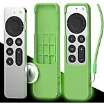 APPLE 4K TV SIRI REMOTE + AIRTAG HOLE
 szilikon tok - fluoreszkáló zöld