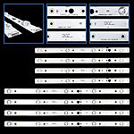 LG SK43L71A-V01 LED háttérvilágítás 43UJ620Y, TH-43FX680C, SW43D09R, SW43D09L-ZC22AG-02, 303SW430039, 303SW430038 számára - 8 szalag