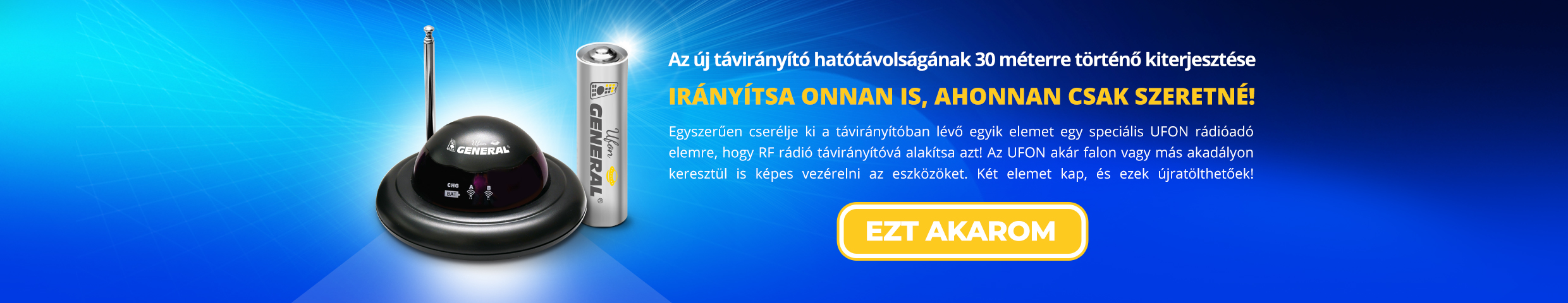 UFON távirányító-hatótávolság-növelő